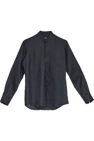 Karl Lagerfeld Homme, Chemises, Noir, Taille: S Chemise Coréenne en Lin