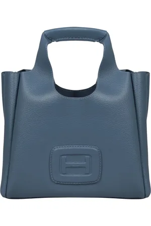 Hogan Femme, Sacs, Bleu, Taille: ONE Size Sac de Magasinage en Cuir Martelé