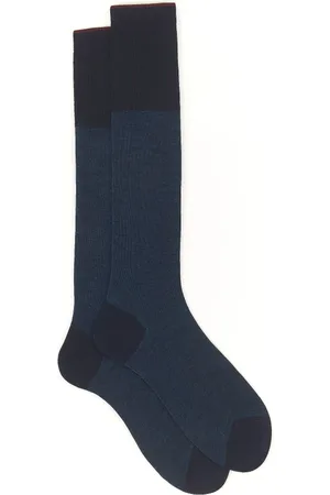 Gallo Homme, Sous-vêtements, Multicolore, Taille: M Chaussettes longues en coton bleu pour hommes avec motif irisé.