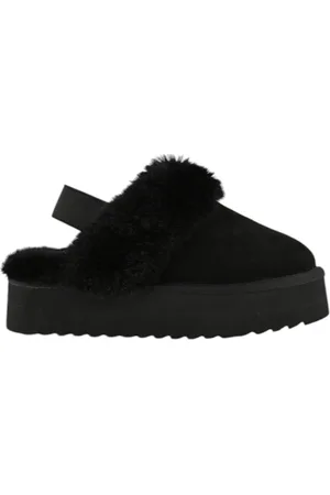 Colors of California Femme, Chaussures, Noir, Taille: 40 EU Sabots en Daim avec Fausse Fourrure