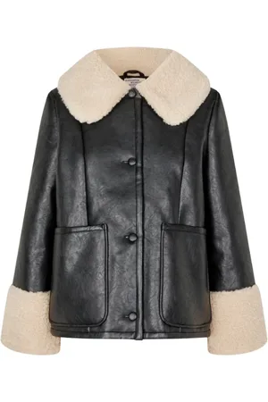 Baum und Pferdgarten Femme, Vestes, Noir, Taille: 38 FR Faux Fur Shearling Veste Bronwen Noire