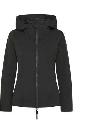Peuterey Femme, Sport, Noir, Taille: 40 FR Veste Coupe-Vent Noire avec Capuche
