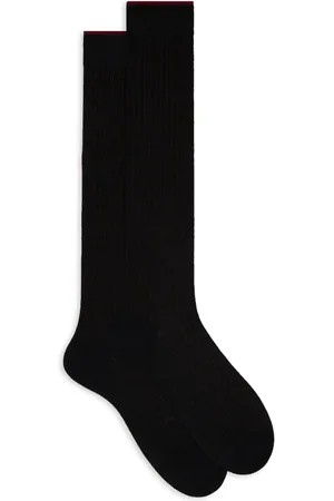 Gallo Homme, Sous-vêtements, Multicolore, Taille: M Chaussettes longues homme en laine et coton anthracite/tabac twin rib..