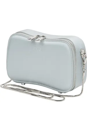 Estro Femme, Sacs, Gris, Taille: ONE Size Petit Sac à Bandoulière Argenté pour Femme avec Chaîne
