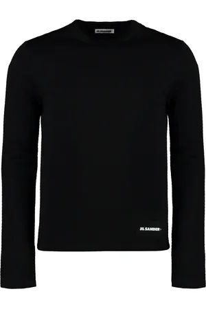 Jil Sander Homme, Tops, Noir, Taille: S T-Shirt à Manches Longues avec Détail de Fermeture Éclair