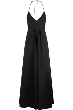 Liu Jo Femme, Robes, Noir, Taille: 42 FR Robe longue en coton avec décolleté en V