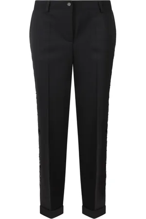 P.A.R.O.S.H. Femme, Pantalons, Noir, Taille: 40 FR Pantalon en Laine Brodé de Paillettes