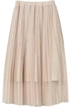 Twin-Set Femme, Jupes, Jaune, Taille: 42 FR Jupe Longue en Polyester avec Logo