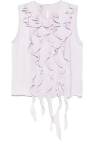Baum und Pferdgarten Femme, Tops, Rose, Taille: 42 FR Haut Rose Drapé Sans Manches