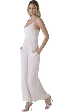 Kocca Femme, Combinaisons et Ensembles, Blanc, Taille: 44 FR Combinaison col en V avec Poches