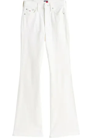 Tommy Hilfiger Femme, Jeans, Blanc, Taille: W25 Jean évasé en coton avec fermeture boutonnée