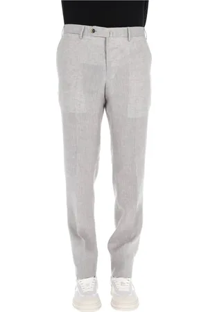 PT Torino Homme, Pantalons, Gris, Taille: XL Pantalon Slim Fit en Lin Gris