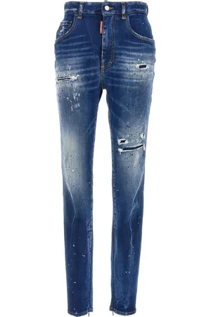 Dsquared2 Femme, Jeans, Bleu, Taille: 40 FR Jean Italien Design Élégant