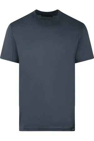 LOW BRAND Homme, Tops, Bleu, Taille: L T-shirt basique en coton avec étiquette logo