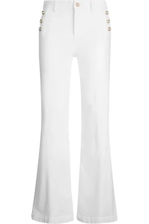 Liu Jo Femme, Pantalons, Blanc, Taille: W32 Pantalon flare blanc