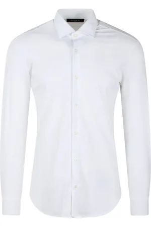 Brian Dales Homme, Chemises, Blanc, Taille: 3XL Chemise Slim Fit en Nylon Stretch