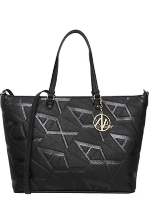 Armani Exchange Femme, Sacs, Noir, Taille: ONE Size Sac à main en similicuir avec logo frontal