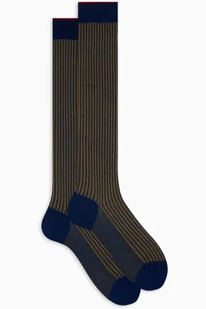 Gallo Homme, Sous-vêtements, Multicolore, Taille: M Chaussettes longues en coton bleu pour hommes