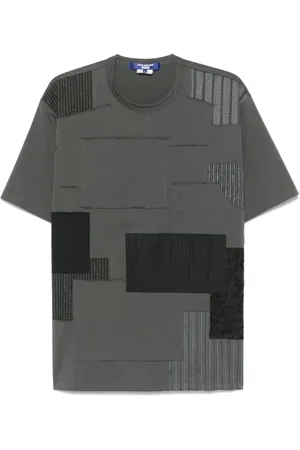 JUNYA WATANABE Homme, Tops, Gris, Taille: L T-shirt Patchwork avec Design Unique