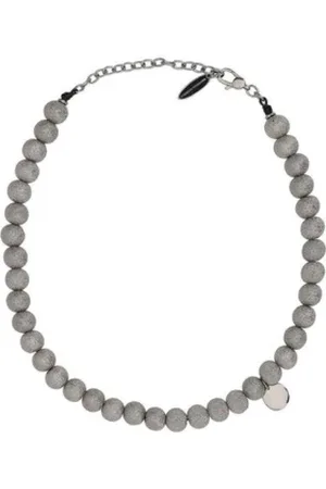 Brunello Cucinelli Femme, Accessoires, Gris, Taille: ONE Size Collier de Perles avec Pendentif en Goutte
