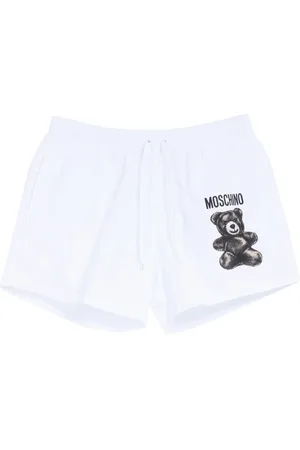 Moschino Homme, Maillots de bain, Blanc, Taille: L Adrian Bear Boxer de Bain Blanc