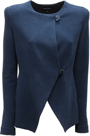 Emporio Armani Femme, Pulls, Bleu, Taille: 40 FR Veste Bleu Foncé Modèle Emporio