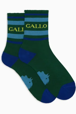 Gallo Unisex, Sous-vêtements, Multicolore, Taille: S Chaussettes courtes en coton éponge vert unisexe à rayures et inscription