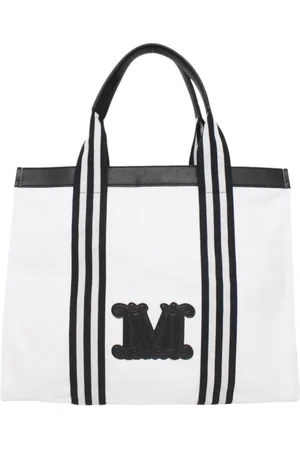 Max Mara Femme, Sacs, Blanc, Taille: ONE Size Sac à main en simili cuir avec logo frontal