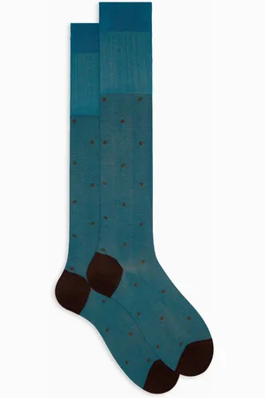 Gallo Homme, Sous-vêtements, Multicolore, Taille: S Chaussettes longues en coton bleu clair à pois pour hommes sur base irisée