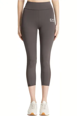 EA7 Femme, Pantalons, Brun, Taille: 38 FR Leggings simples avec taille élastique et poche