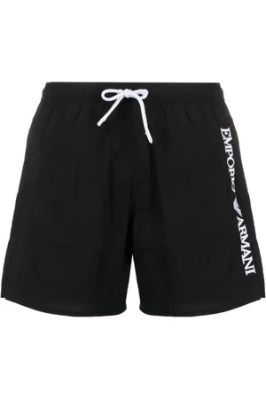 Emporio Armani Homme, Maillots de bain, Noir, Taille: S Vêtements de mer noirs avec broderie de logo