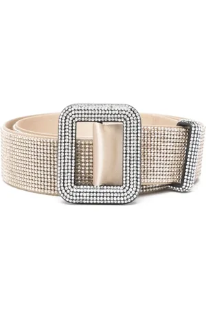 BENEDETTA BRUZZICHES Femme, Accessoires, , Taille: ONE Size Pochette en maille couleur sable incrustée de cristaux