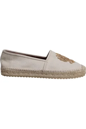 Dolce & Gabbana Homme, Chaussures, , Taille: 42 EU Espadrilles en toile brodée avec semelle en caoutchouc