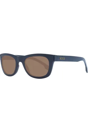 HUGO BOSS Homme, Accessoires, Noir, Taille: ONE Size Lunettes de Soleil Rectangulaires Noires avec Protection UV