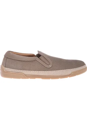 BALDININI Homme, Chaussures, Gris, Taille: 41 EU Beige perforated nubuck slipper