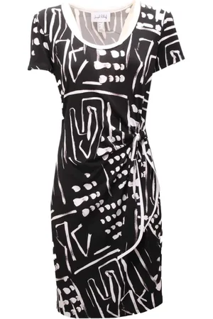 Joseph Ribkoff Femme, Robes, Noir, Taille: 38 FR Robe Blanche en Tissu Mélangé Spandex