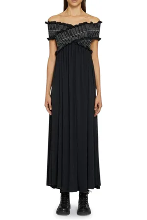 Dondup Femme, Robes, Noir, Taille: 38 FR Élégante Robe Italienne A917 Jf0184D