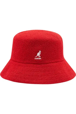Kangol Homme, Accessoires, Rouge, Taille: S Chapeau Seau en Nylon avec Logo Avant