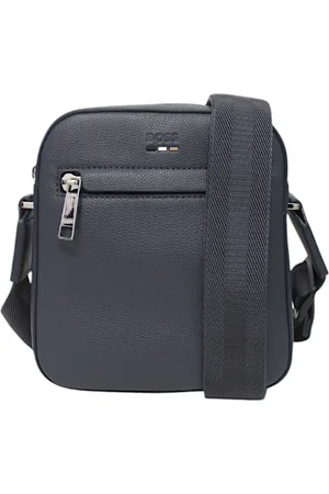 HUGO BOSS Homme, Sacs, Bleu, Taille: ONE Size Sac bandoulière homme en simili cuir avec logo