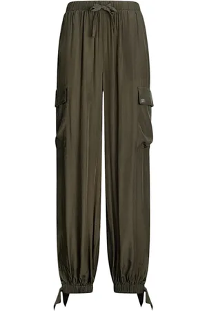 Liu Jo Femme, Pantalons, Vert, Taille: 38 FR Pantalon style cargo en polyester