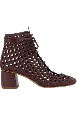 FORTE FORTE Femme, Chaussures, Brun, Taille: 40 EU Bottines en Cuir avec Design en Maille