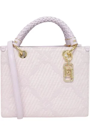 Elisabetta Franchi Femme, Sacs, Violet, Taille: ONE Size Sac à main en similicuir avec logo avant répété