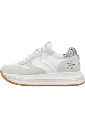 Voile blanche Femme, Chaussures, Blanc, Taille: 40 EU Baskets en suède et tissu technique Merry Star.