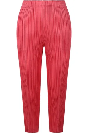 Issey Miyake Femme, Pantalons, Rose, Taille: 40 FR Pantalon Plissé Tapered Bottoms