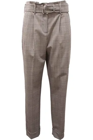 Michael Kors Femme, Pantalons, Gris, Taille: 40 FR Pantalon en laine à carreaux