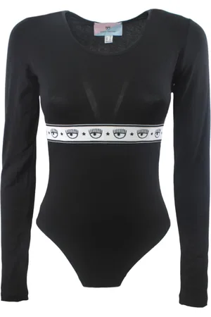 Chiara Ferragni Femme, Tops, Noir, Taille: 34 FR Body en coton à manches longues