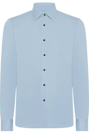 RRD Homme, Chemises, Bleu, Taille: XL Chemise Oxford Jacquard Géométrique Bleu Clair