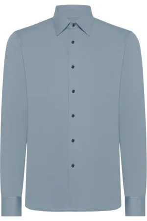 RRD Homme, Chemises, Bleu, Taille: M Chemise Grise Jacquard Géométrique