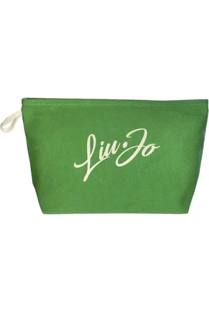Liu Jo Femme, Sacs, Vert, Taille: ONE Size Pochette de plage en coton avec logo frontal