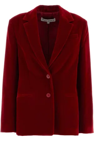 J.W.Anderson Femme, Vestes, Rouge, Taille: 36 FR Blazer Rouge en Velours Luxueux
